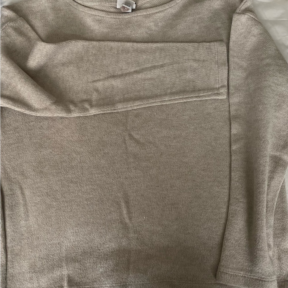 Light Taupe Cozy Knit Long Sleeve Top